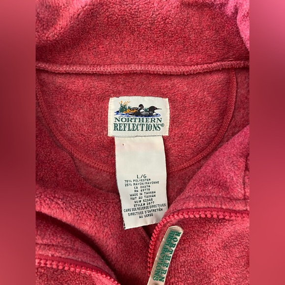 Vintage Northern Reflections quarter zip fleece with cat size L - Picture 3 of 4